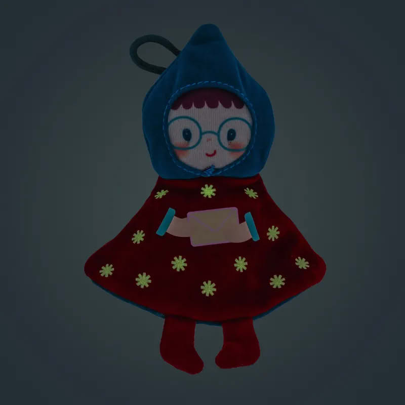 Gioco per bambini a forma di elfo fosforescente reversibile che diventa un albero di Natale